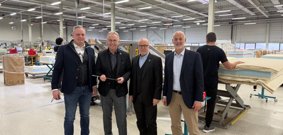 Betriebsbesuch bei Schramm in Winnweiler mit Landrat Guth und Bürgermeister Jacob