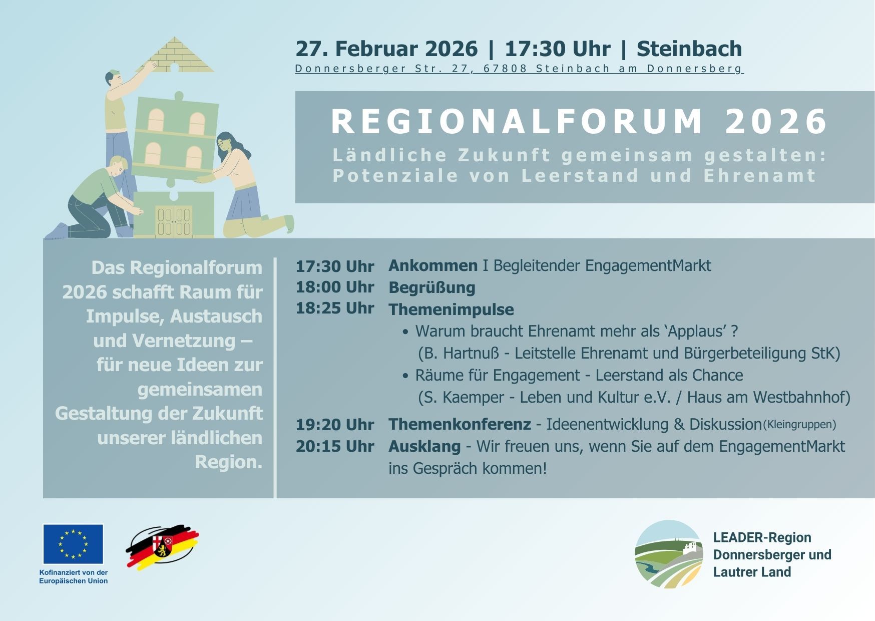 Ländliche Zukunft gemeinsam gestalten: Potenziale von Leerstand und Ehrenamt Plakat zu: Ländliche Zukunft gemeinsam gestalten: Potenziale von Leerstand und Ehrenamt