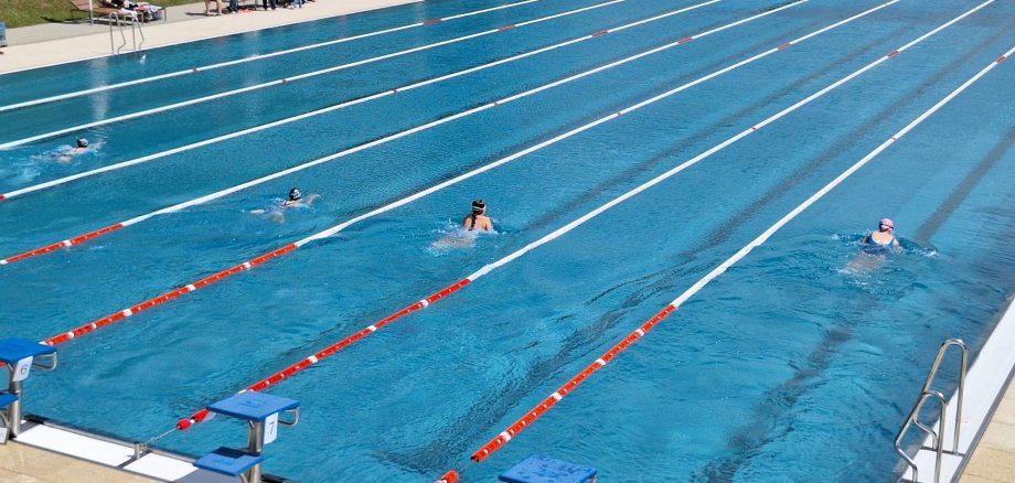 Schwimmer im Becken Schwimmer im Becken