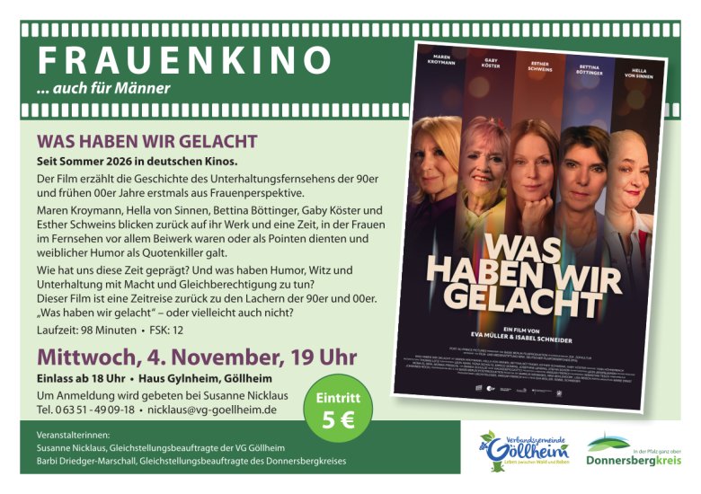 Frauenkino am 04. November Frauenkino am 04. November