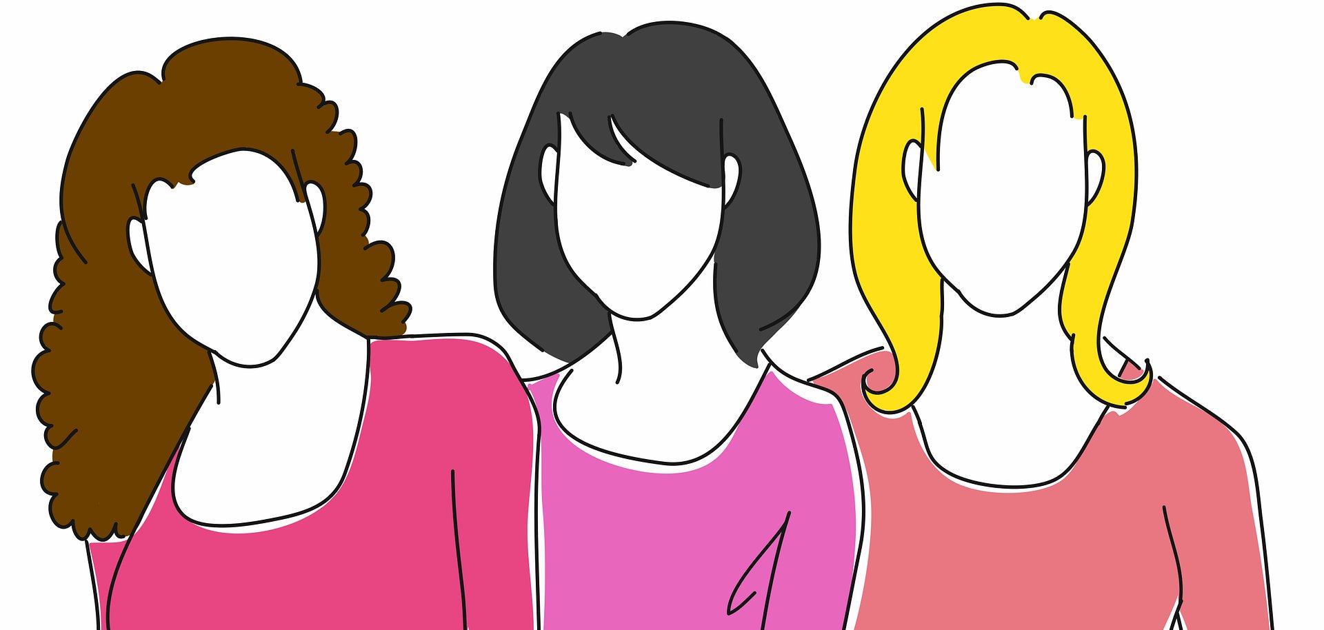3 illustrierte Frauen 3 illustrierte Frauen