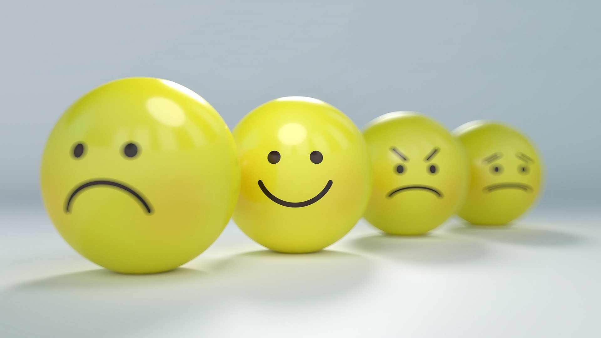 Freude Ärger Genervt Smileys mit diversen Gesichtsausdrücken