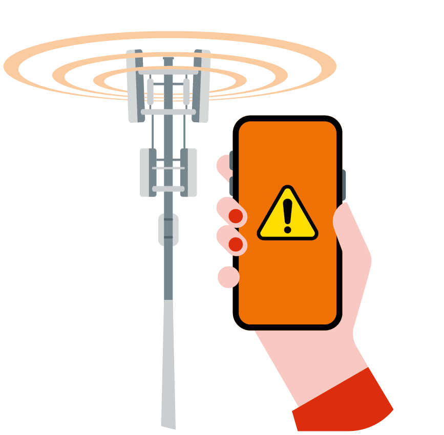 Warnung über das Mobiltelefon Warnung über das Mobiltelefon
