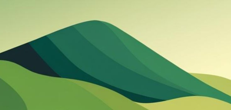 Eine gemalte Berglandschaft