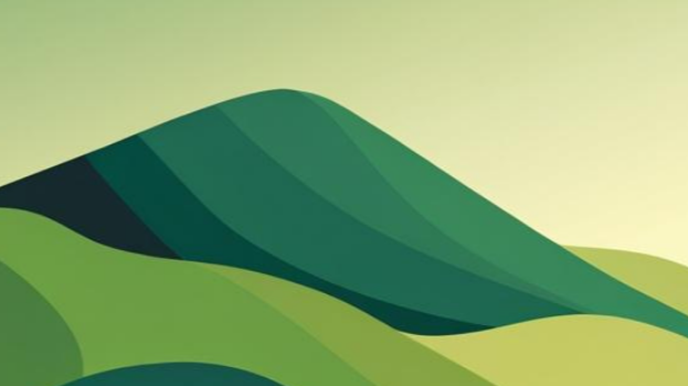 Eine gemalte Berglandschaft