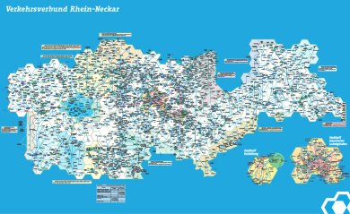 Foto Wabenplan des Verkehrsverbundes Rhein-Neckar