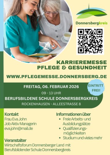 Plakat zur Karrieremesse Pflege und Gesundheit