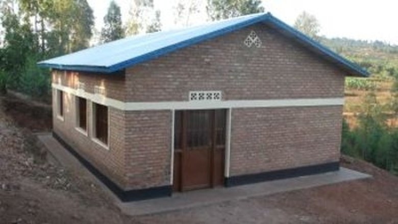 Fertiggestelltes Lagerhaus der Kooperative Abadahigwa in Ruanda.